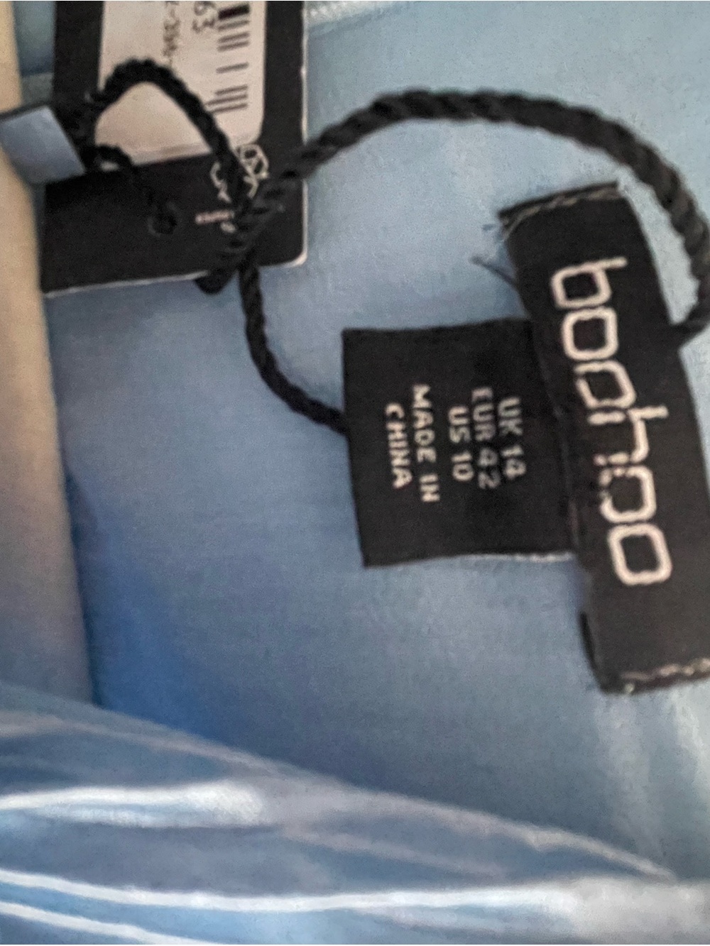 Light Blue Plissé Maxi Dress with Statement Sleeves - Picture 6 of 6